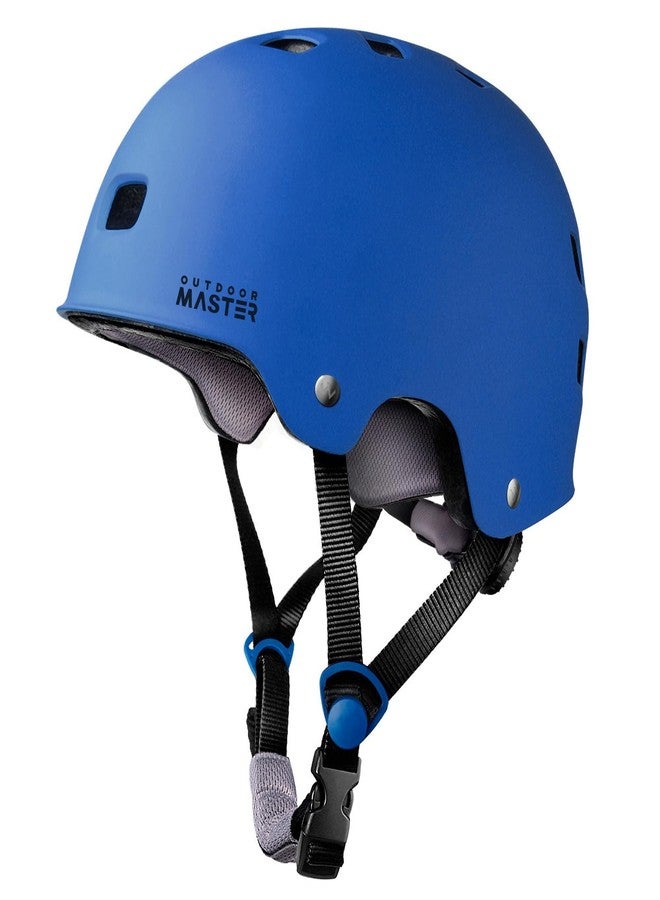 OutdoorMaster Skateboard Cycling Helmet - Two Removable Liners Ventilation Multi-Sport Scooter Roller Skate Inline Skating for Kids, Youth & Adults - XS - Deep Blue - Image 1